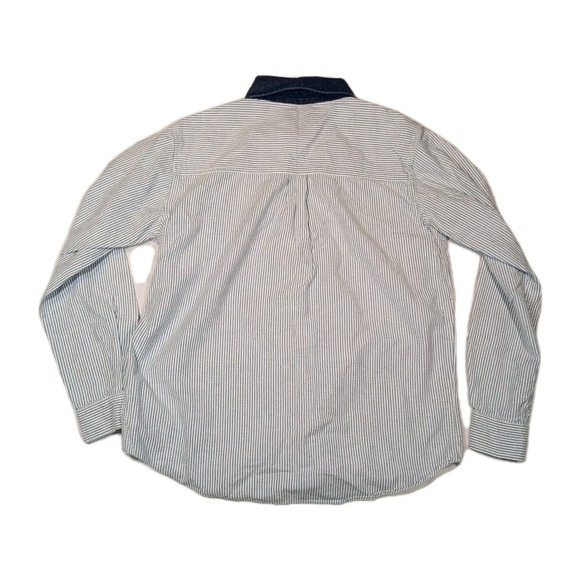 VTG Denim Winter Christmas Snowman Bear Embroidered Button‎ Up Shirt Sz S 90s - Picture 8 of 8